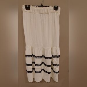 Linen Drop Waist Flair Skirt